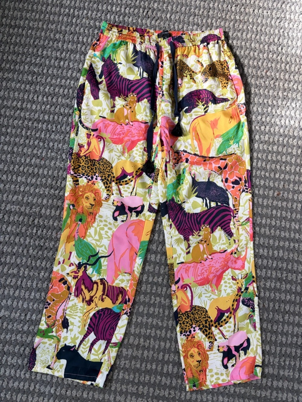 J Crew Vibrant Safari Animal Print Pants - Multicolor 0